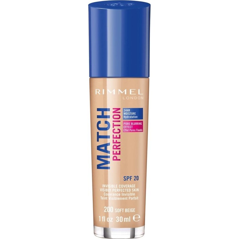 Match Perfection Foundation Spf20 By Rimmel #200-soft-beige-30ml