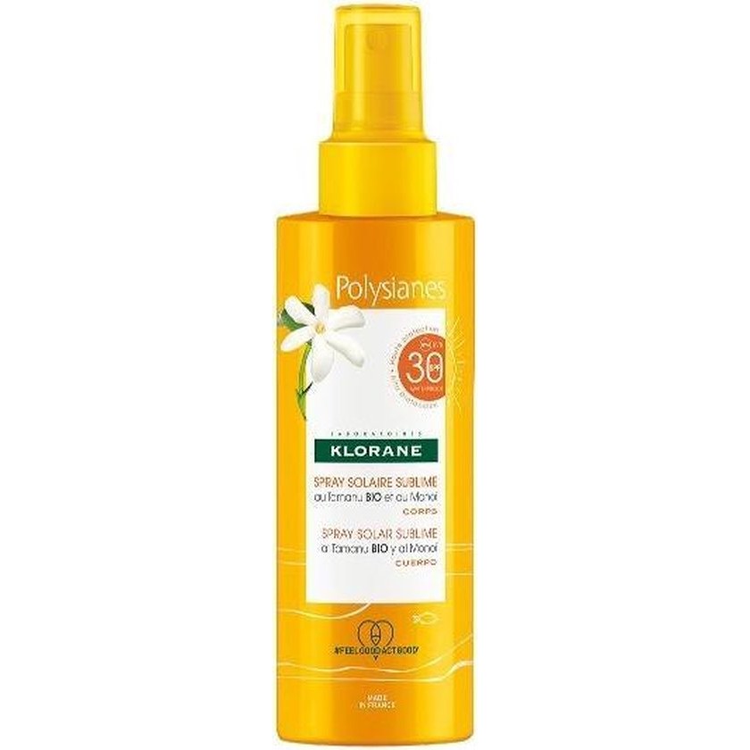 Polysianes Monoi And Tamanu Bio Sublime Solar Face Spray Spf30 By Klorane 200 Ml