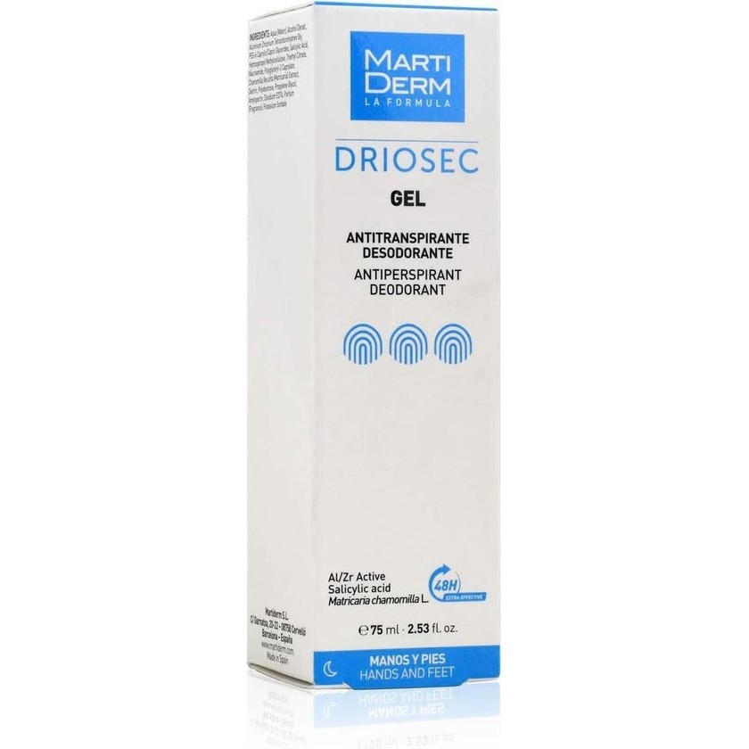 Martiderm Driosec Gel Deodorant For Hands And Feet 75ml