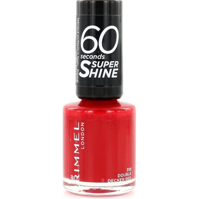 Rimmel London 60 Seconds Super Shine Nail Polish   310 Double Decker Red