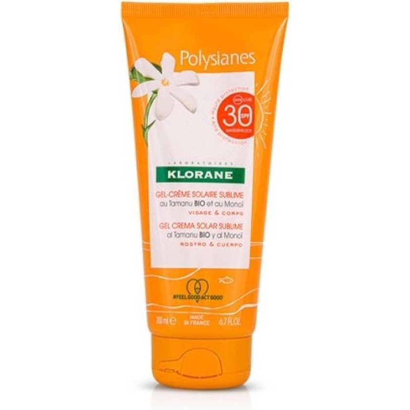 Polysianes Monoi And Tamanu Bio Gel Sun Cream Sublime Spf30 By Klorane 200 Ml