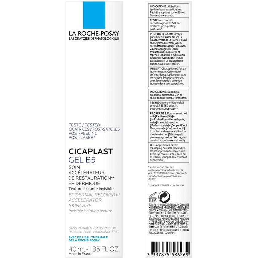 Cicaplast Gel B5 Epidermal Repair Accelerator Care By La Roche-posay 40 Ml
