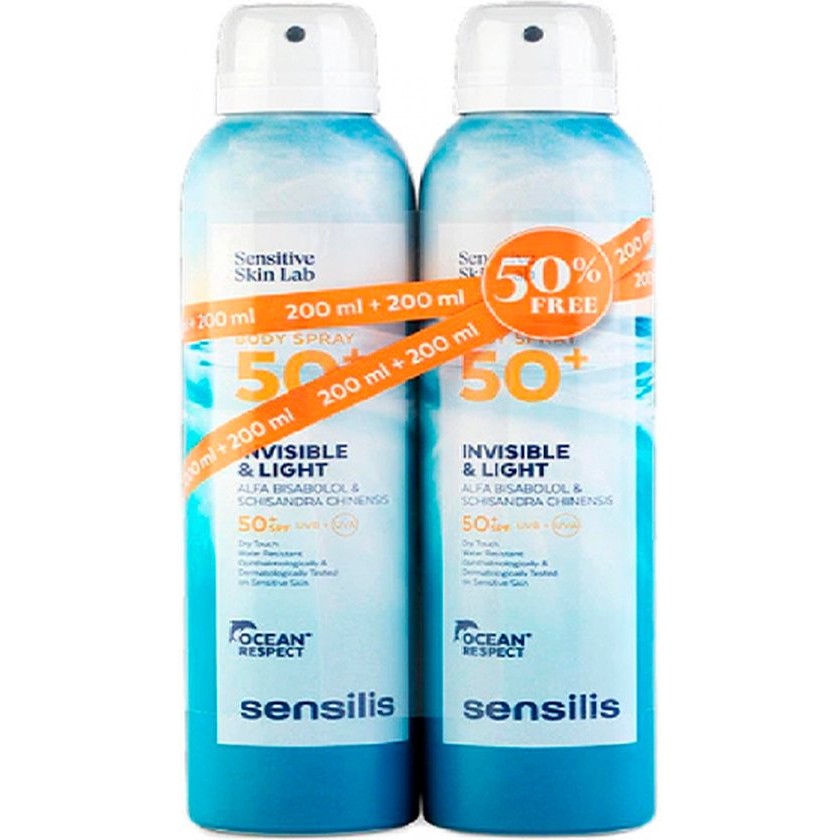 Sensilis Body Spray Invisible & Light Spf50+ 2x200ml