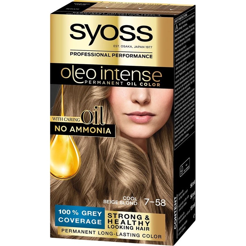 Permanent Color Syoss Oil Intense No ammonia No 7.58 Blond Sand
