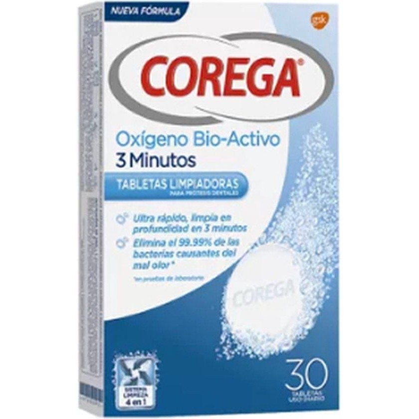 Corega Active Oxygen 3 Minutes 30 Tablets