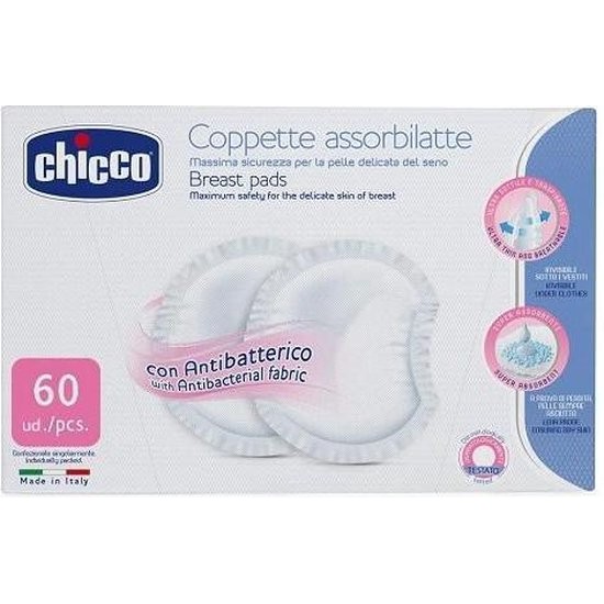 Chicco nursing/breast pads 60 pieces (packed in foil)