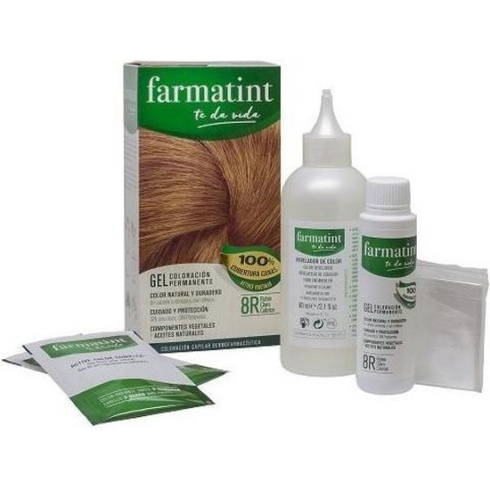 Gel Permanent Coloration Hair Color By Farmatint #8r-light Coppery Blonde