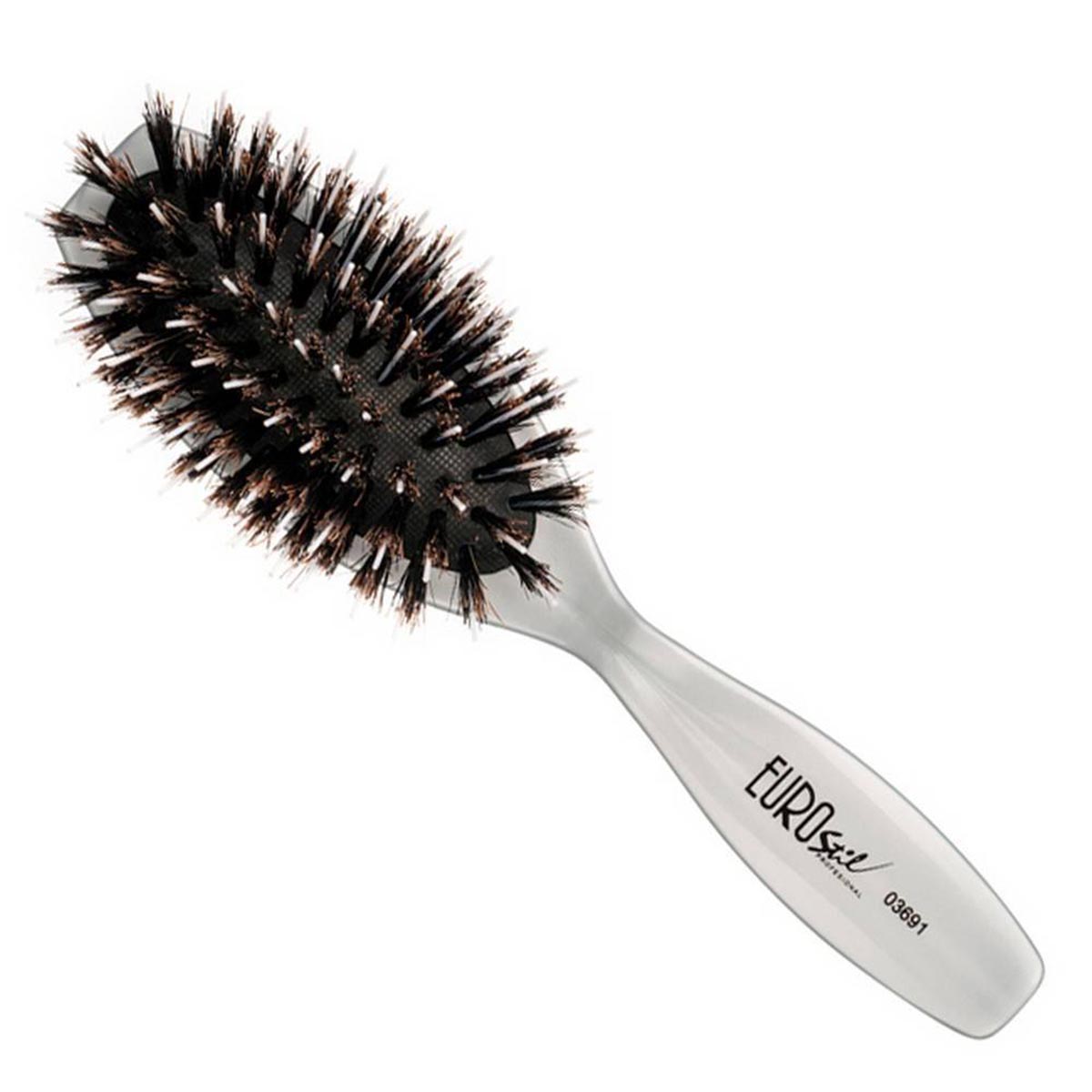 Eurostil White Pick Pure Boar Brush Oval Small 1 unit