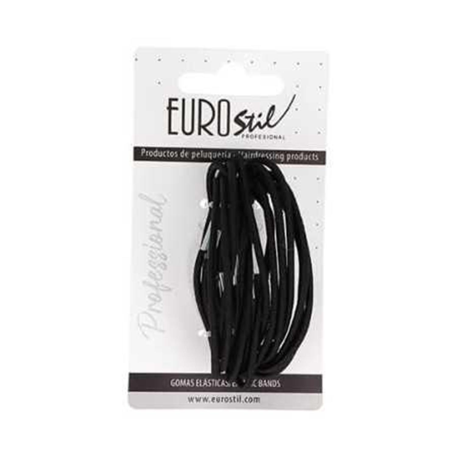 Eurostil Black Ponytail Black Thin Rubber Bands Pack of 1